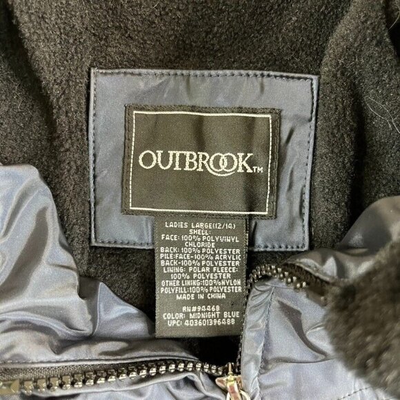 Outbrook Womens Faux Fur Collar Zip Jacket Midnight Blue Size Large Pockets - Picture 6 of 10